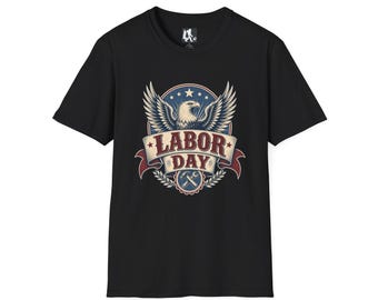 Vintage Eagle Labor Day T-Shirt | American Workforce Tribute, Skilled Trades