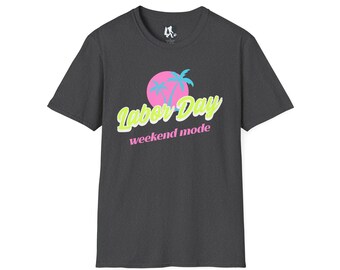 Retro Labor Day Weekend Beach Design T-Shirt | Tropical Palm Trees Vacation Vibes