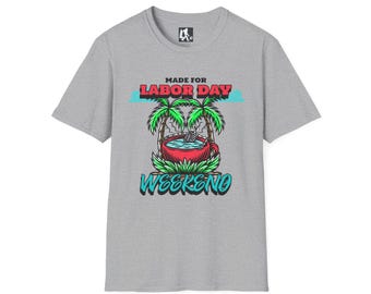 Labor Day Weekend Tropical Skeleton T-Shirt | Relaxing Palm Trees Beach Holiday