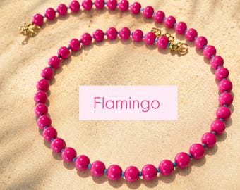Colorful Beaded Necklace with Fish Charm | Handmade Coastal Jewelry | Gift for her