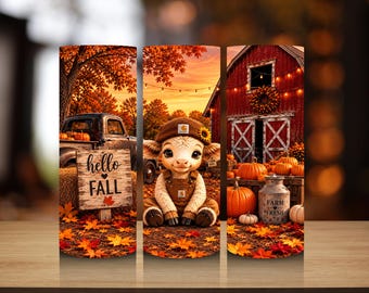 Fall Cow 20oz Tumbler Wrap Design | Halloween Cow | Digital Download