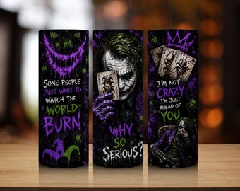 Joker - Why so serious?- HAHAHAHA | Tumbler Wrap Design | Digital Download | Printable 20oz Tumbler Sublimation