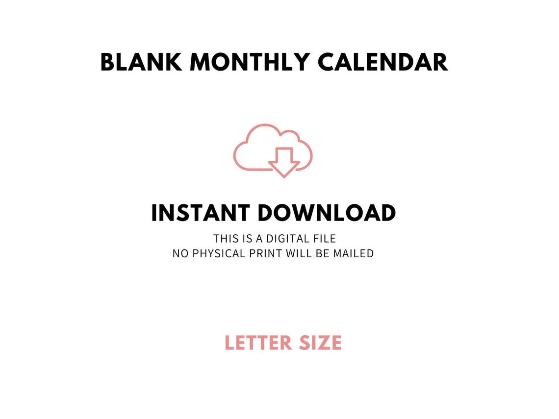 Blank Calendar Printable Blank Monthly Calendar Printable Etsy blank-calendar-printable-blank-monthly-calendar-printable-etsy