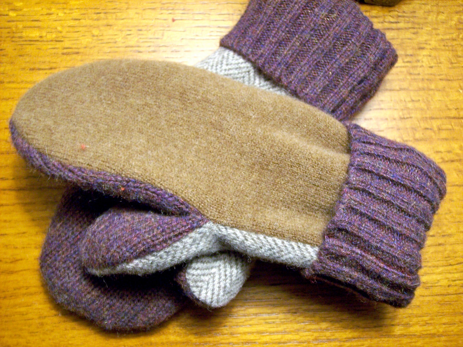 Fleece Lined Wool Sweater Mittens | Etsy