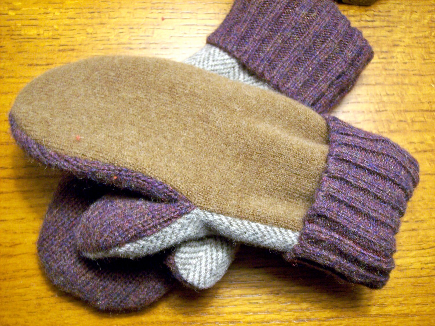 Fleece Lined Wool Sweater Mittens Etsy