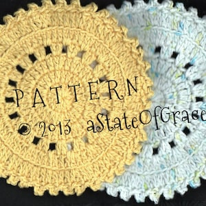 Dishcloth PATTERN #2, Washcloth, Coaster, Doily, Hotpad, Crochet, INSTANT DOWNLOAD