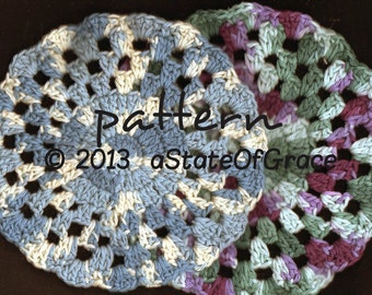 Dishcloth PATTERN # 7, Washcloth, Coaster, Doily, Hotpad, Crochet, INSTANT DOWNLOAD