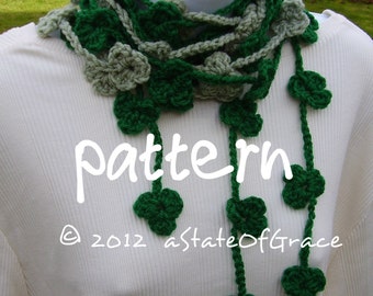 Lucky Clover Lariat Scarf PATTERN, Shamrock, Saint Patrick's Day, Crochet, Bunting, Garland, INSTANT DOWNLOAD