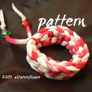 Bracelet PATTERN using T-Shirt Yarn, Crochet, Eco Friendly, INSTANT DOWNLOAD image 5