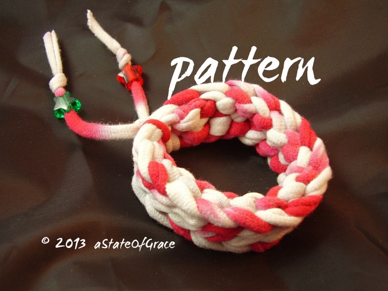 Bracelet PATTERN using T-Shirt Yarn, Crochet, Eco Friendly, INSTANT DOWNLOAD image 5