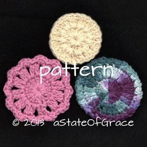 3 Facial Scrubbies PATTERN, Crochet Set # 2, INSTANT DOWNLOAD