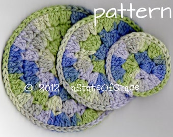 Luxurious Facial Scrubbies, Crochet PATTERN, 3 sizes, INSTANT DOWNLOAD