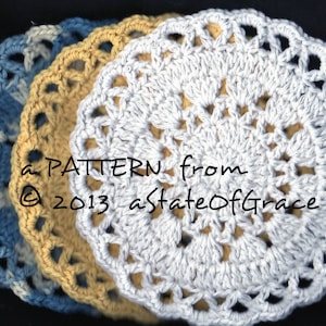 Dishcloth PATTERN # 4, Washcloth, Coaster, Doily, Hotpad, Crochet, INSTANT DOWNLOAD