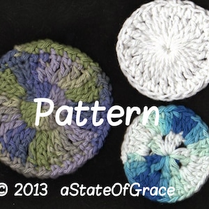 3 Facial Scrubbies PATTERN, Crochet Set # 1, INSTANT DOWNLOAD