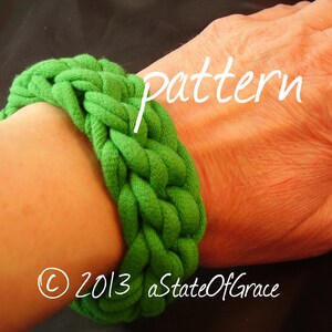 Bracelet PATTERN using T-Shirt Yarn, Crochet, Eco Friendly, INSTANT DOWNLOAD image 2