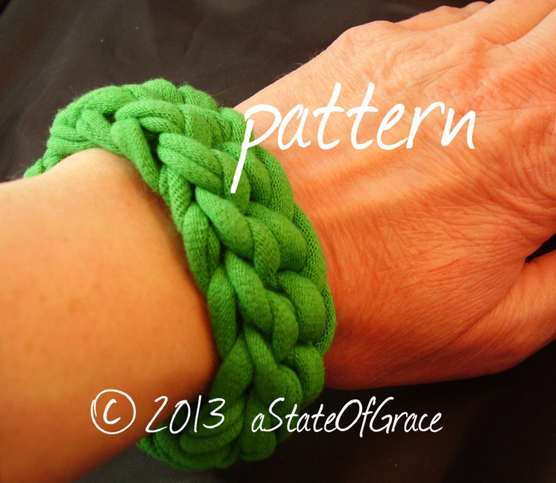 Bracelet PATTERN using T-Shirt Yarn, Crochet, Eco Friendly, INSTANT DOWNLOAD image 2