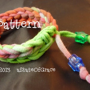 Bracelet PATTERN using T-Shirt Yarn, Crochet, Eco Friendly, INSTANT DOWNLOAD image 3