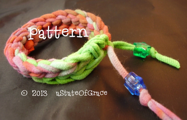 Bracelet PATTERN using T-Shirt Yarn, Crochet, Eco Friendly, INSTANT DOWNLOAD image 3