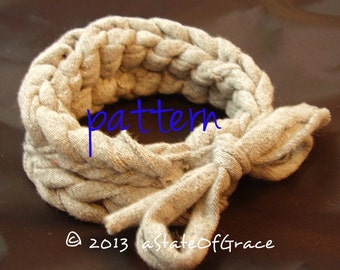 Bracelet PATTERN using T-Shirt Yarn, Crochet, Eco Friendly, INSTANT DOWNLOAD