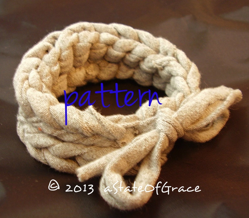 Bracelet PATTERN using T-Shirt Yarn, Crochet, Eco Friendly, INSTANT DOWNLOAD image 1