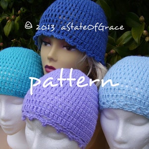 Beanie PATTERN, Adult Size, Crochet, Basic Beanie PLUS Three Optional Edge Variations, Instant Download