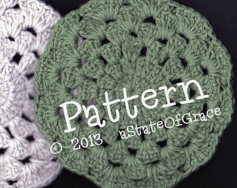 Dishcloth PATTERN # 1, Washcloth, Coaster, Doily, Hotpad, Crochet, INSTANT DOWNLOAD