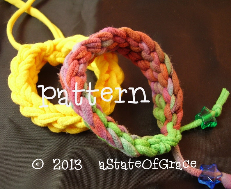 Bracelet PATTERN using T-Shirt Yarn, Crochet, Eco Friendly, INSTANT DOWNLOAD image 4