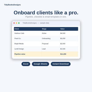 Modello per l'inserimento di nuovi clienti, foglio di calcolo per il monitoraggio dei clienti freelance, CRM per piccole imprese, lista di controllo per l'inserimento in Excel e Fogli Google