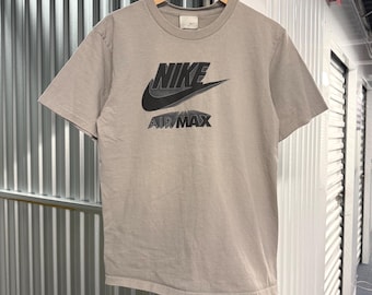 Vintage 2000s Y2K Nike Airmax Cotton Gray T-Shirt Size Small