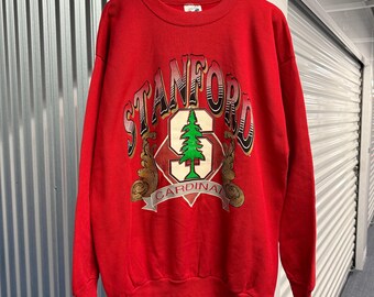 Vintage 90s Stanford Cardinals College Cotton Red Sweatshirt Size XX-Large