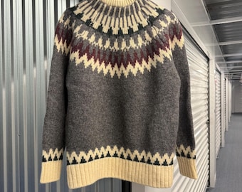 Vintage 80s Pendleton Fair Isle Virgin Wool Patterned Sweater Size Large