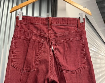 Vintage 70s Levi’s Crimson Straight Leg Corduroy Pants Size 3