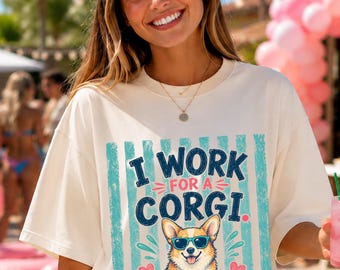 Lavoro per una maglietta Corgi Maglietta a righe Vestiti preppy Dopamina Preppy Maglietta mamma Corgi Regali Corgi Cutecore Regalo mamma cane Maglietta Corgi