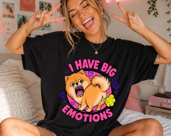 Maglietta Pomeranian Overstimulated Tshirt Regalo Pomeranian Divertente Scambio di Regali Kawaii Rage Maglietta Pomeranian Abbigliamento Cutecore Regali Pomeranian