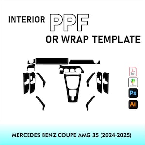 Mercedes-Benz CLE Coupe AMG 35 2024-2025 Interior PPF Template Vector Pattern