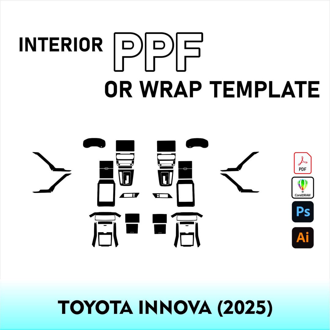 Toyota Innova 2025 Interior PPF Template Vector Pattern - Etsy