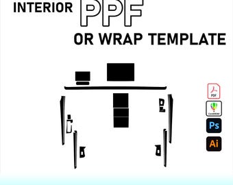 Tesla Model Y 2025 Interior PPF Template Vector Pattern