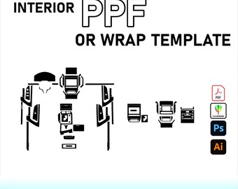 Toyota Land Cruiser 2025 Interior PPF Template Vector Pattern