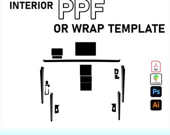 Tesla Model Y 2025 Interior PPF Template Vector Pattern