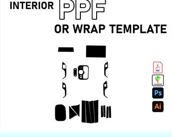 Toyota BZ5 2025 Interior PPF Template Vector Pattern