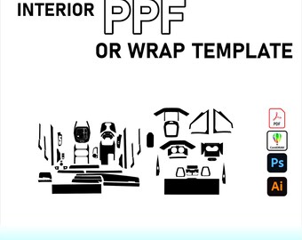 BMW 5 Series Li 2024-2025 Interior PPF Template Vector Pattern