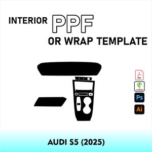 Audi S5 2025 Interieur PPF Template Vektor Muster