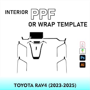 Toyota RAV4 2023-2025 Interior PPF Template Vector Pattern