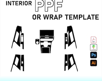 Toyota bZ4X 2023-2025 Interior PPF Template Vector Pattern
