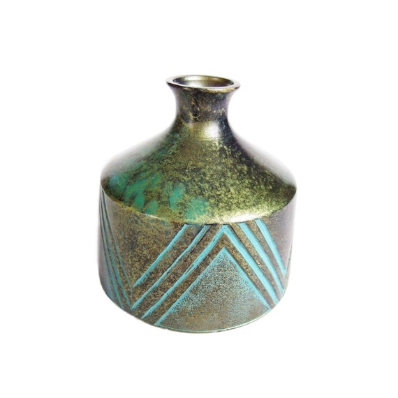 Artistic Vintage Japanese Metal Vase Flower Vase Ikebana Etsy