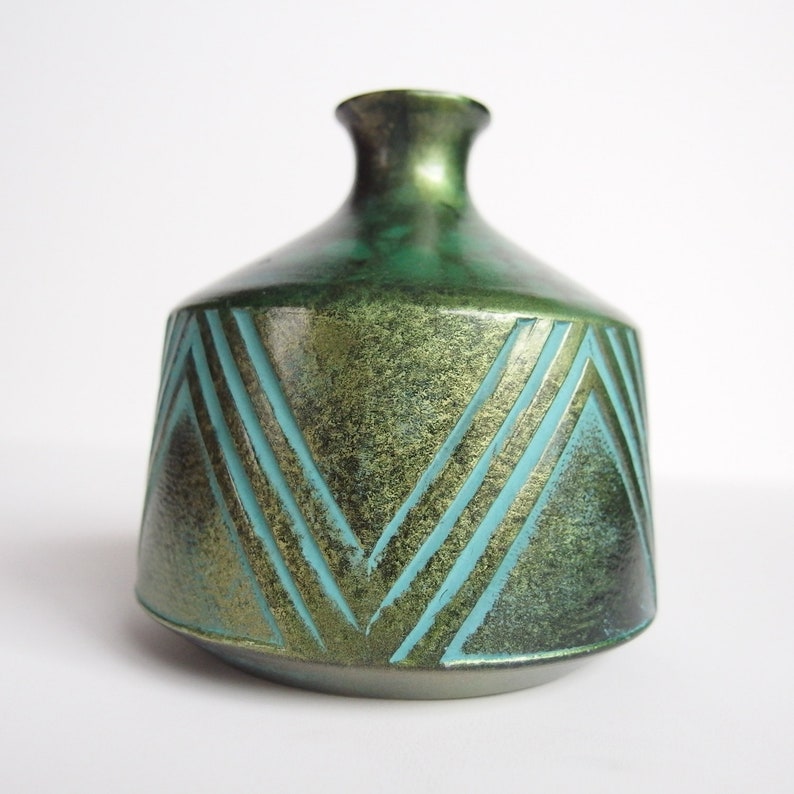 ARTISTIC Vintage Japanese Metal Vase. Flower Vase. Ikebana. Etsy