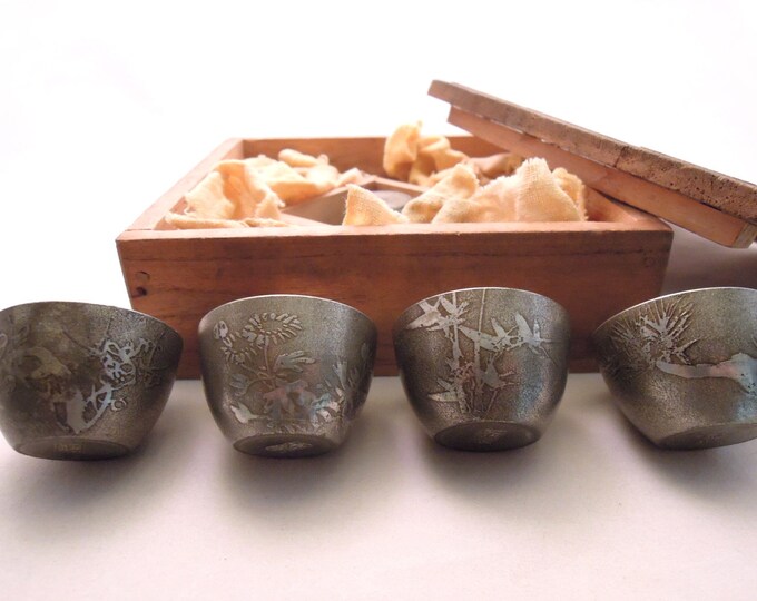 Vintage Sake Cup Set Etsy