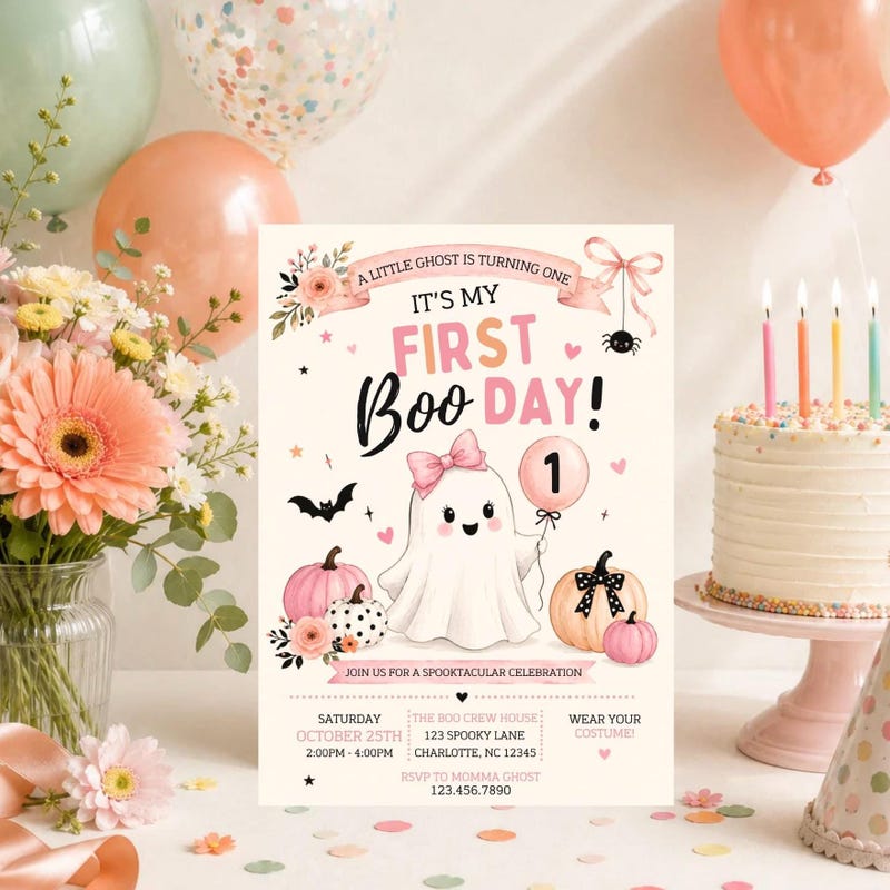 Boo First Birthday Invite - Etsy