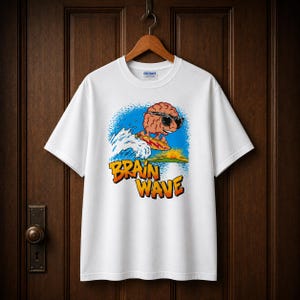 Best Tshirt Mens Unisex Brain Wave Surfing Single Stitch Tshirt Tee High Quality Cotton
