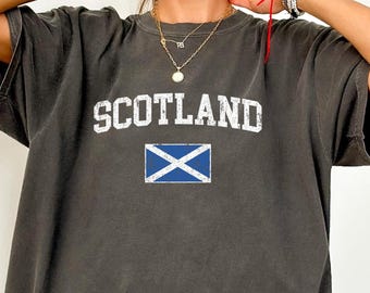 Comfort Colors® Shirt, Scotland Flag Shirt, Scottish Flag Tee, United Kingdom, Scotland Pride Gift, Scotland Travel, Scotland Vacation